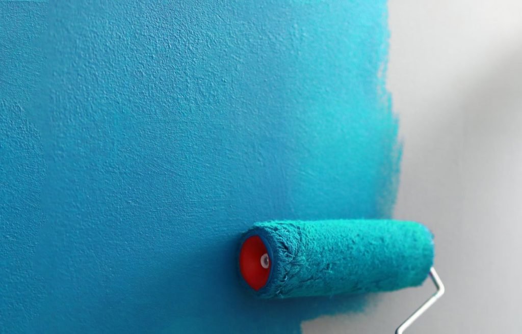 Painting textured surface with a roller