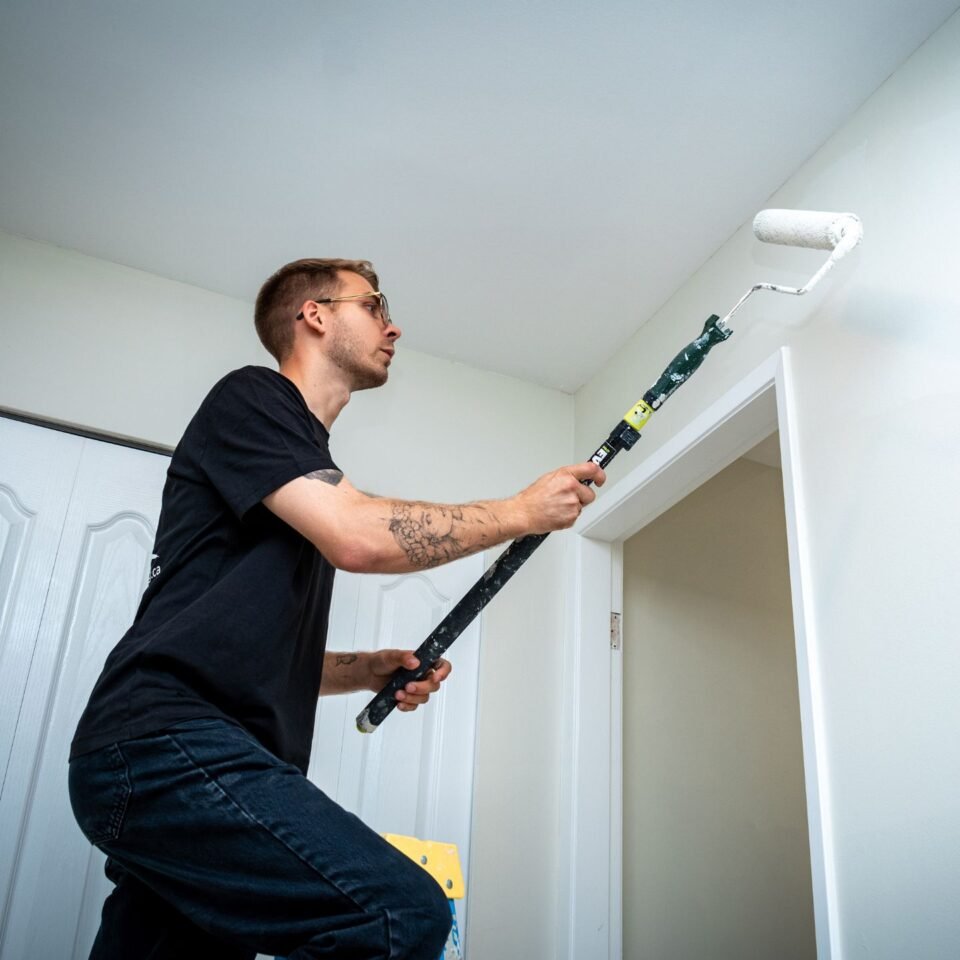 Using the paint roller