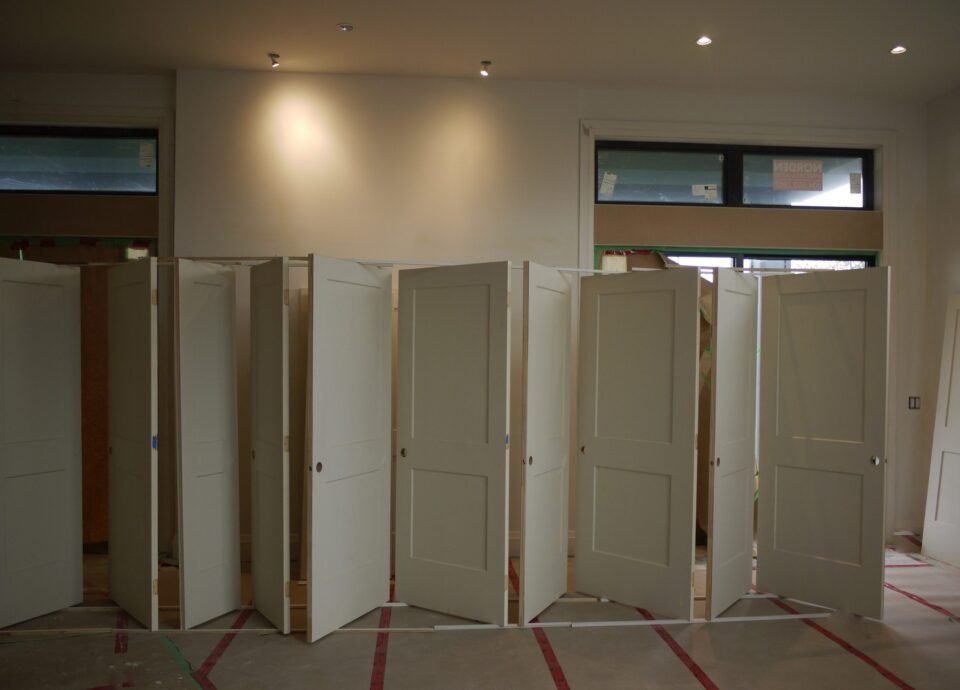 Doors to be sprayed with grey color paint